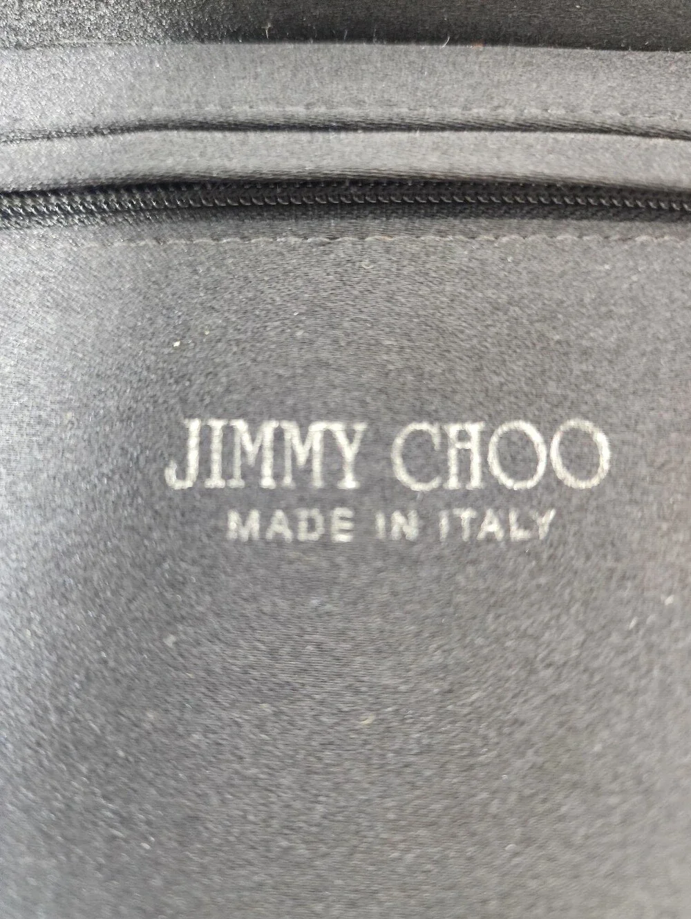 Vintage Y2K Jimmy Choo Black Silk Satin Crystal Bow Evening Clutch Bag